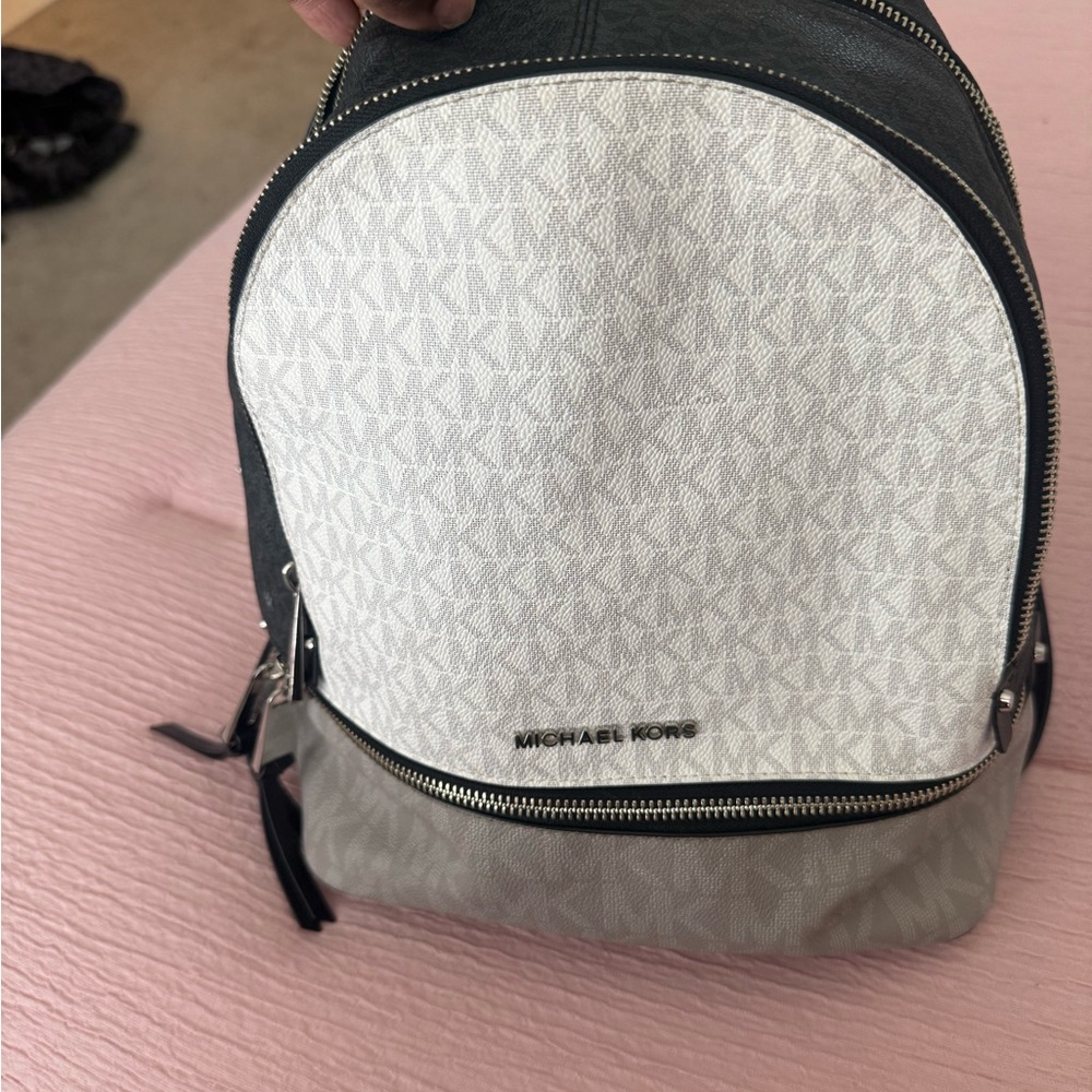 Michael Kors Black and White Backpack